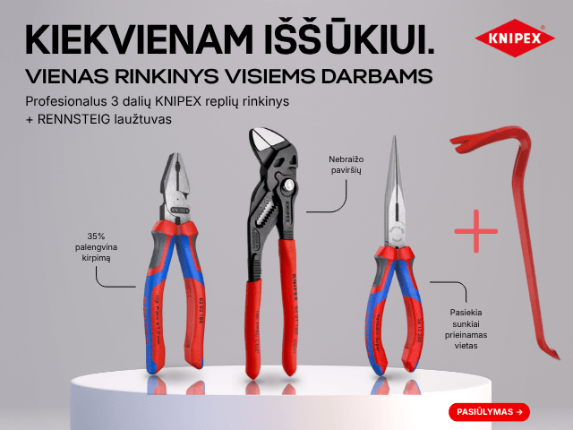 3 dalių replių rinkinys KNIPEX su priedu